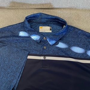 Nicklaus Dry-fit golf polo in blue and white striped. Size XXL